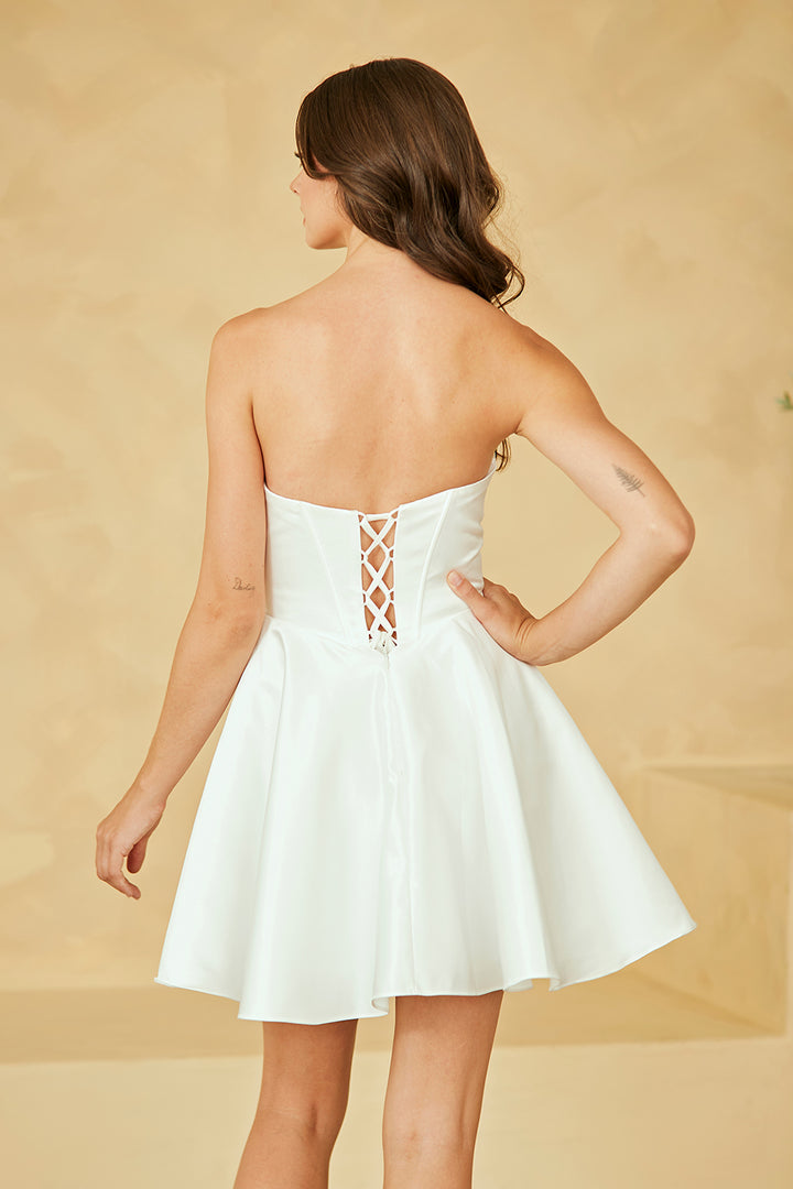 Short Strapless A-line Dress by Amelia Couture 5082S