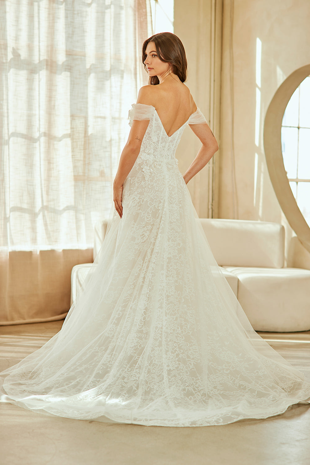 Applique Off Shoulder Bridal Gown by Amelia Couture 2139