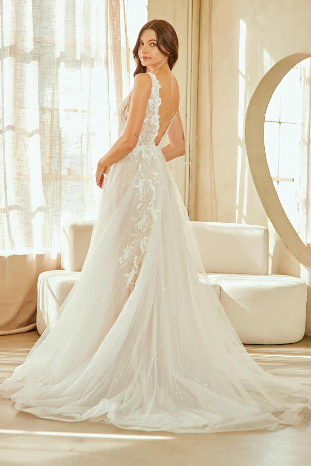 Applique Sleeveless Bridal Gown by Amelia Couture 2140