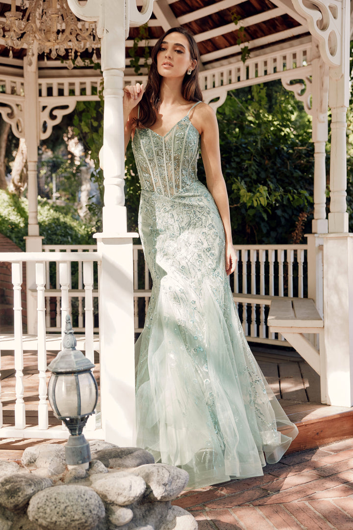Embellished Sleeveless Mermaid Dress by Juliet JT2441S