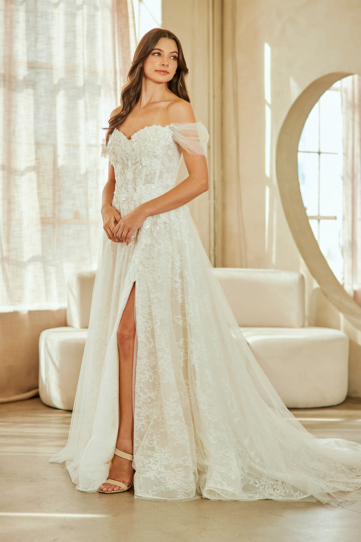 Applique Off Shoulder Bridal Gown by Amelia Couture 2139