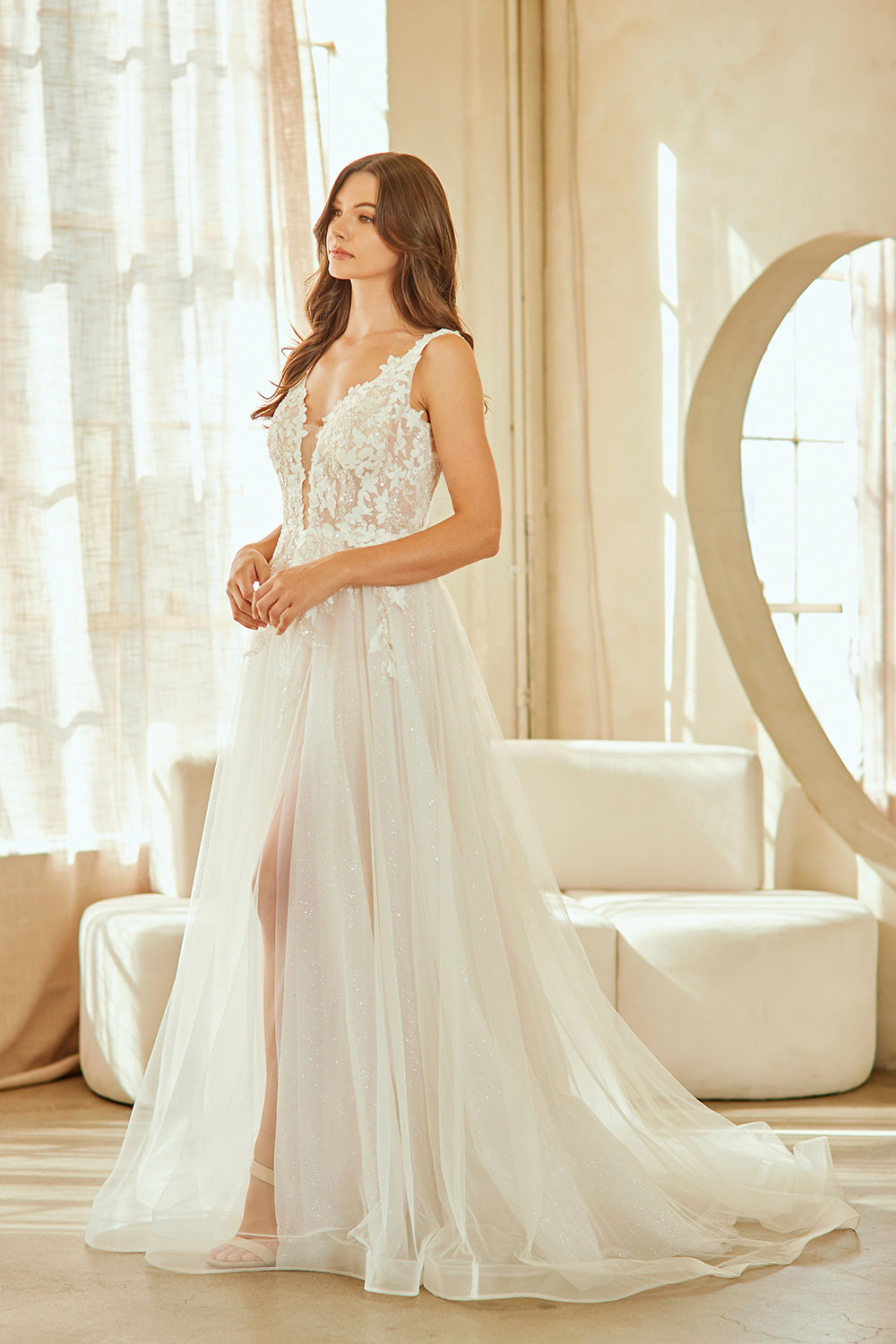 Applique Sleeveless Bridal Gown by Amelia Couture 2140