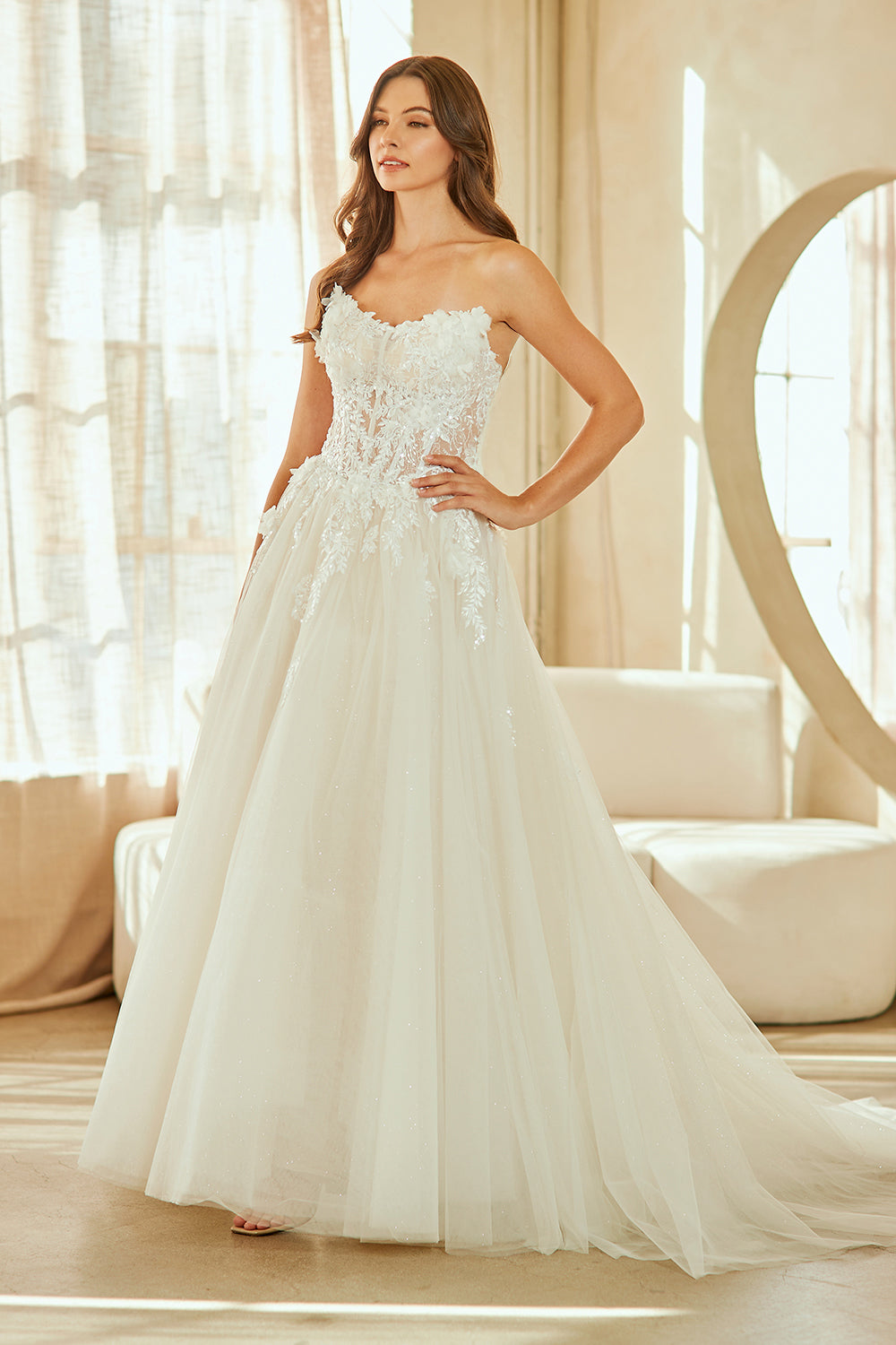 Applique Strapless Bridal Gown by Amelia Couture 2141
