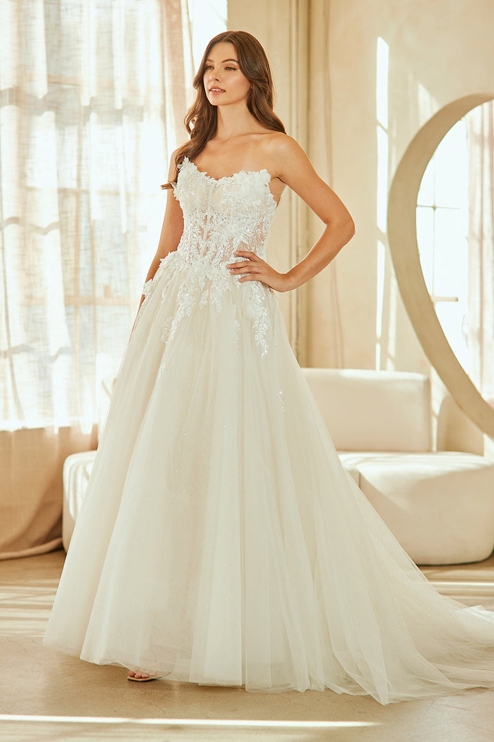 Applique Strapless Bridal Gown by Amelia Couture 2141