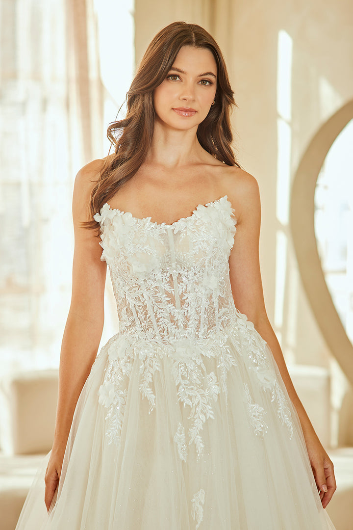 Applique Strapless Bridal Gown by Amelia Couture 2141