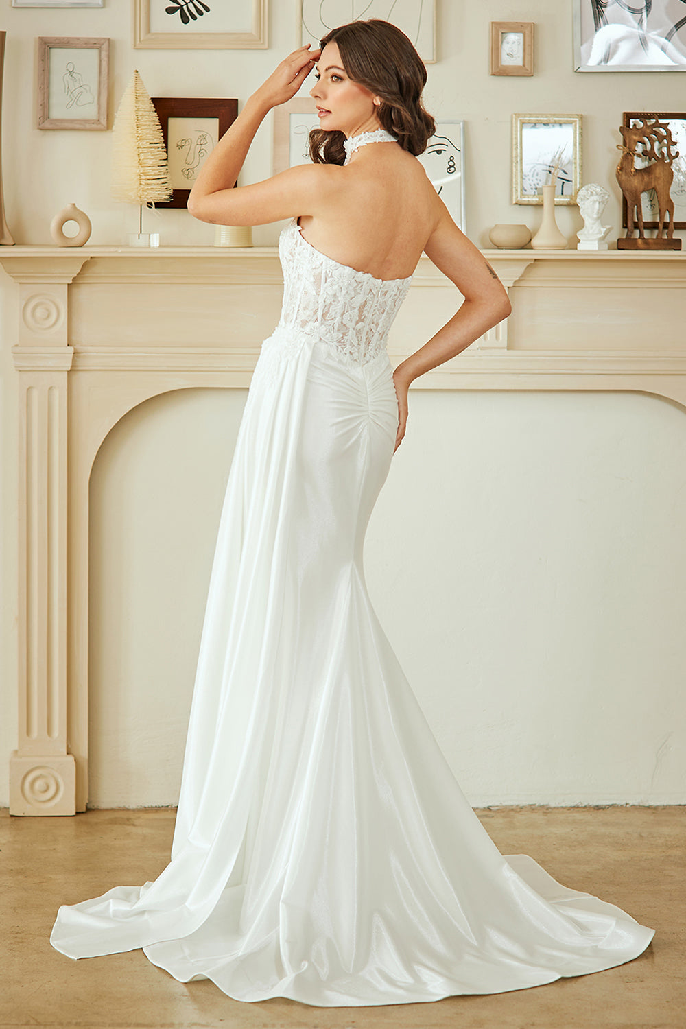 Applique Strapless Gown by Amelia Couture 2075