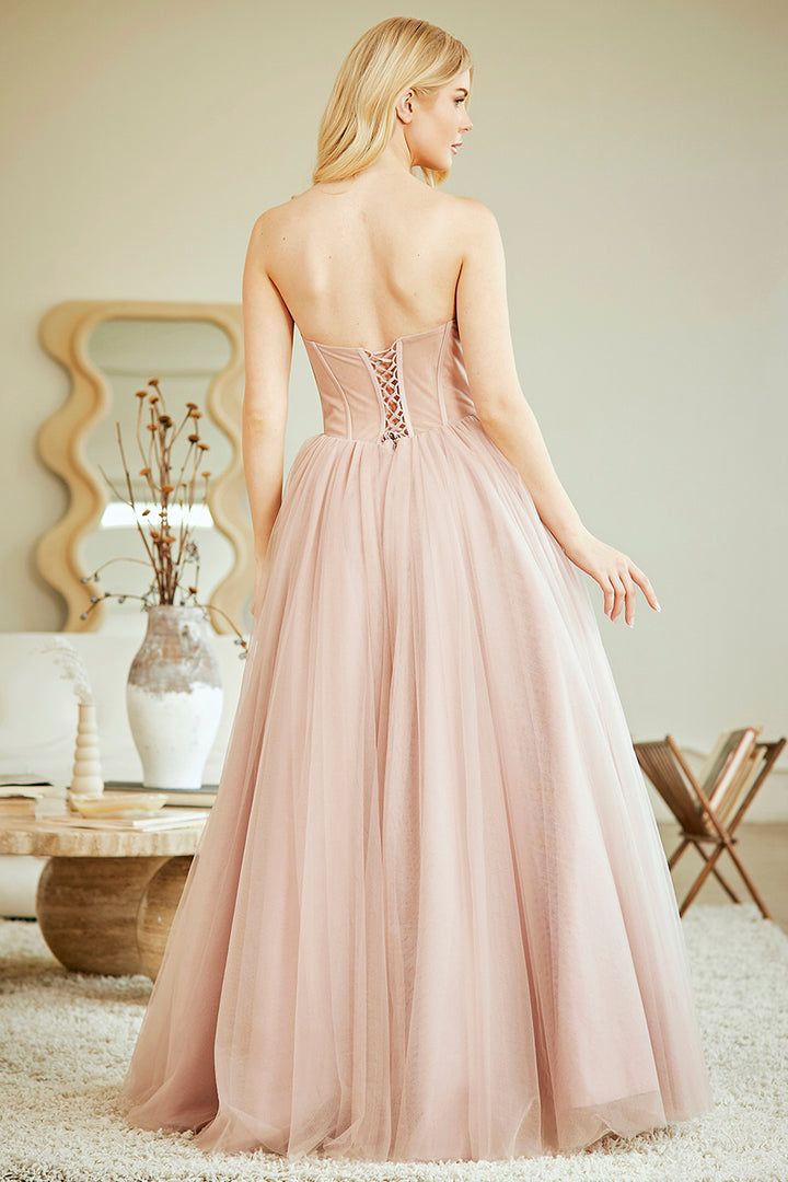 Strapless Corset A-line Gown by Amelia Couture 6202