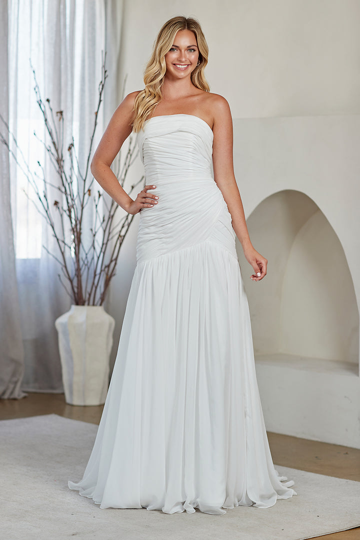 Chiffon Strapless Gown by Amelia Couture 6132