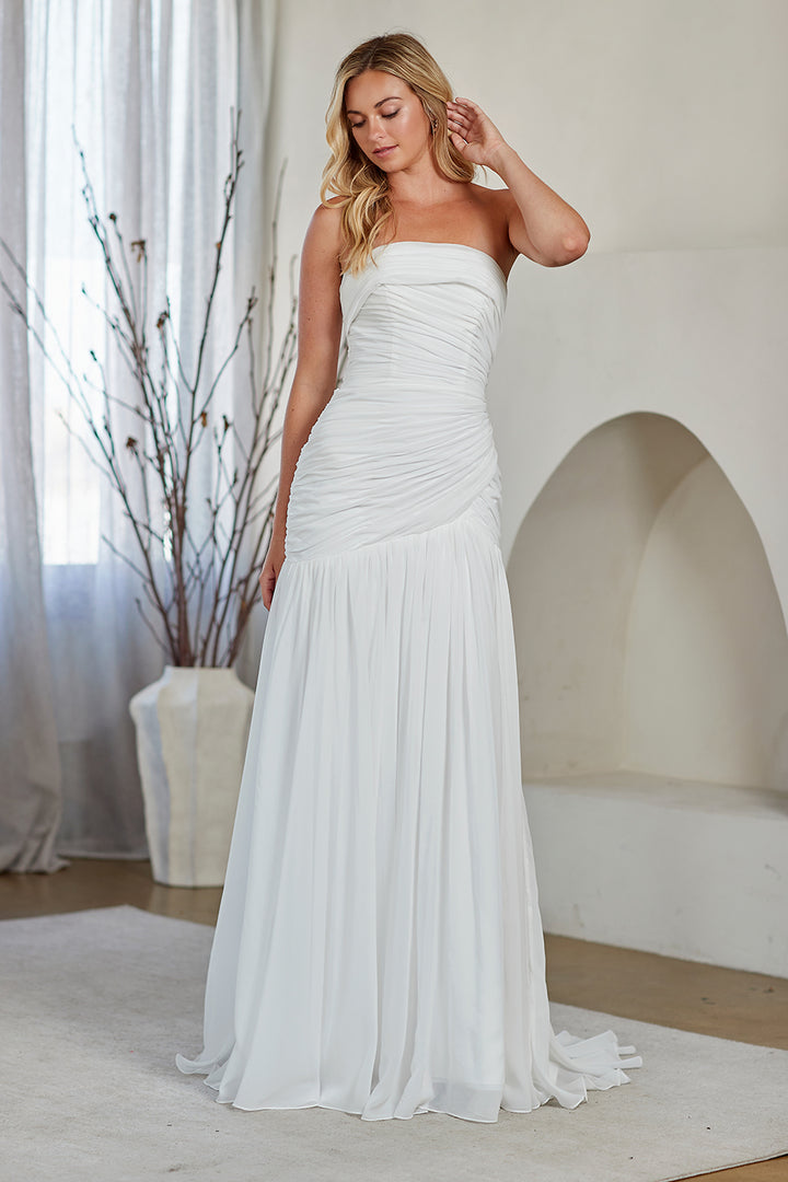 Chiffon Strapless Gown by Amelia Couture 6132