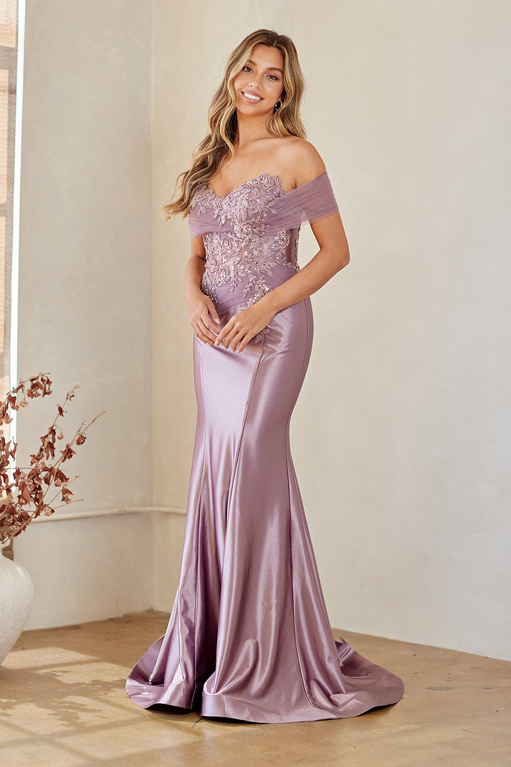 Off Shoulder Mermaid Dress by Amelia Couture 8074