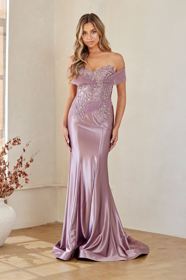 Off Shoulder Mermaid Dress by Amelia Couture 8074