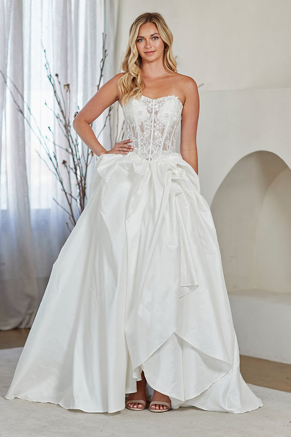 Applique Strapless Bridal Gown by Amelia Couture 2087