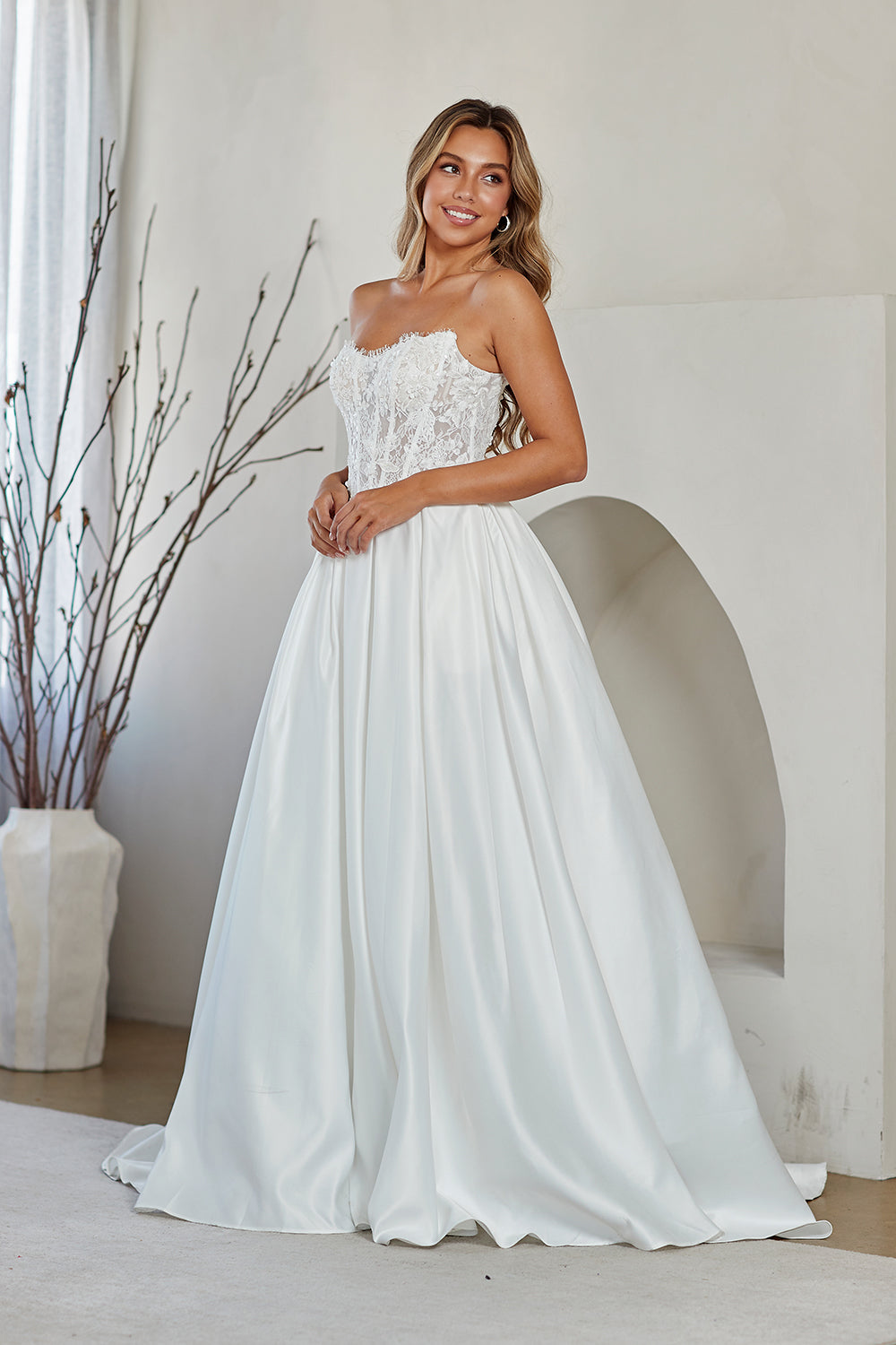 Applique Strapless Bridal Gown by Amelia Couture 2089