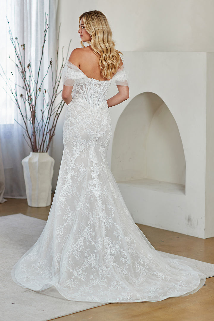 Applique Off Shoulder Bridal Gown by Amelia Couture 2153