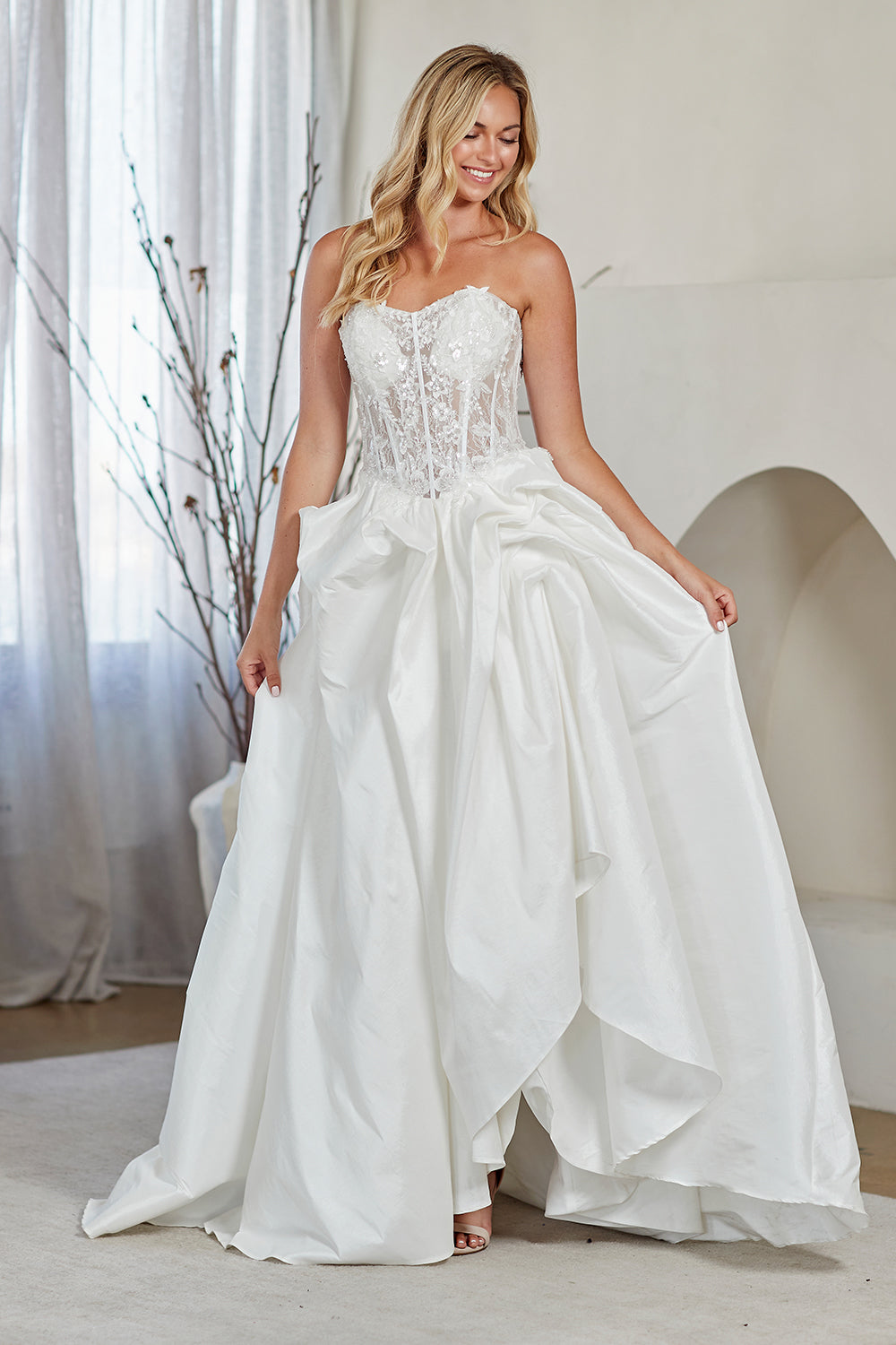 Applique Strapless Bridal Gown by Amelia Couture 2087
