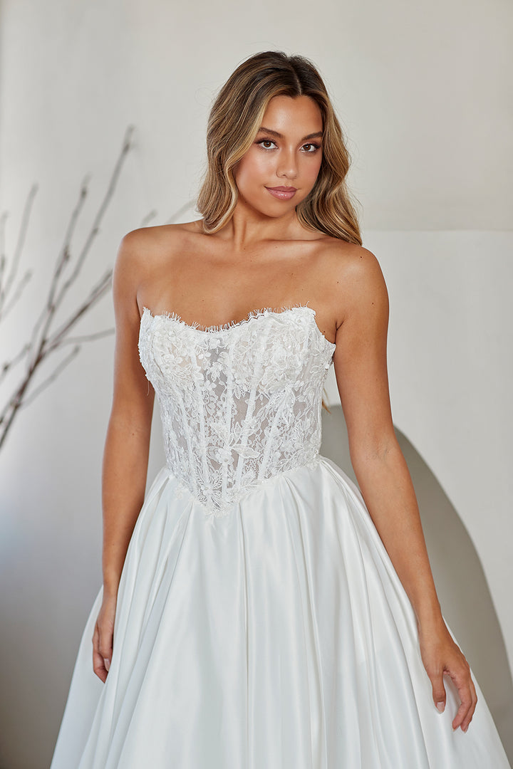 Applique Strapless Bridal Gown by Amelia Couture 2089