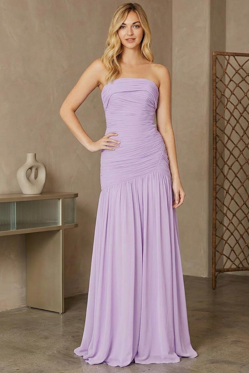 Chiffon Strapless Gown by Amelia Couture 6132