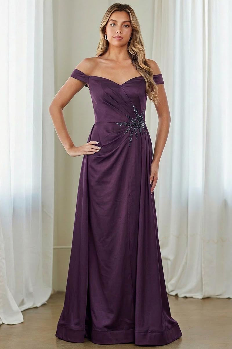 Off Shoulder A-line Gown by Amelia Couture 7094
