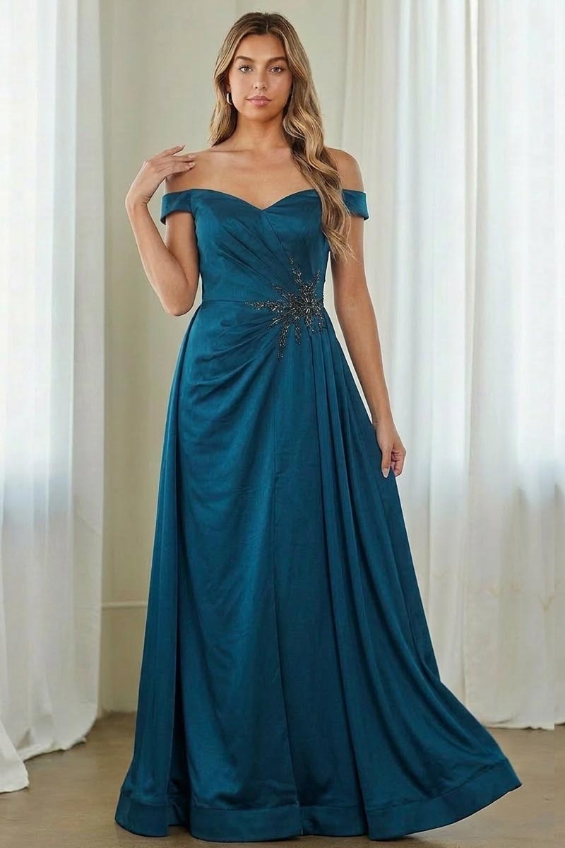 Off Shoulder A-line Gown by Amelia Couture 7094