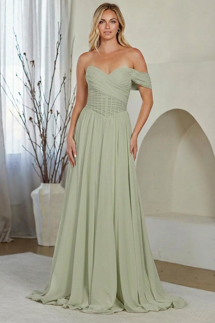 One Shoulder A-line Gown by Amelia Couture 9097