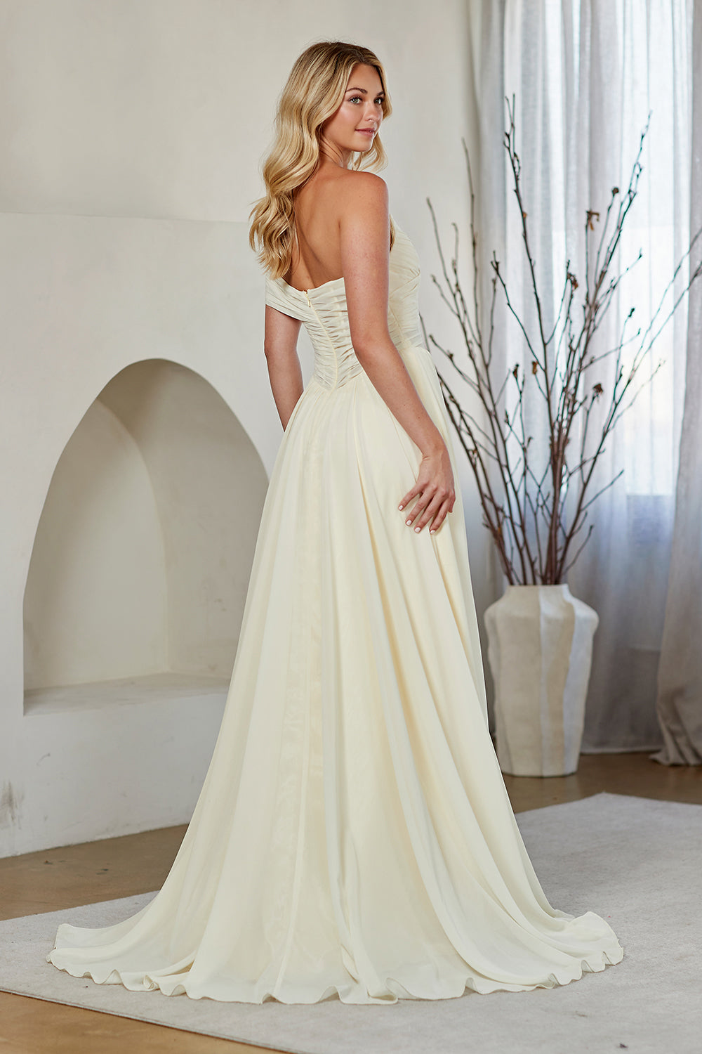 One Shoulder A-line Gown by Amelia Couture 9097