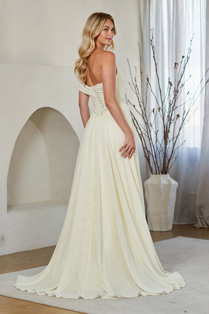 One Shoulder A-line Gown by Amelia Couture 9097