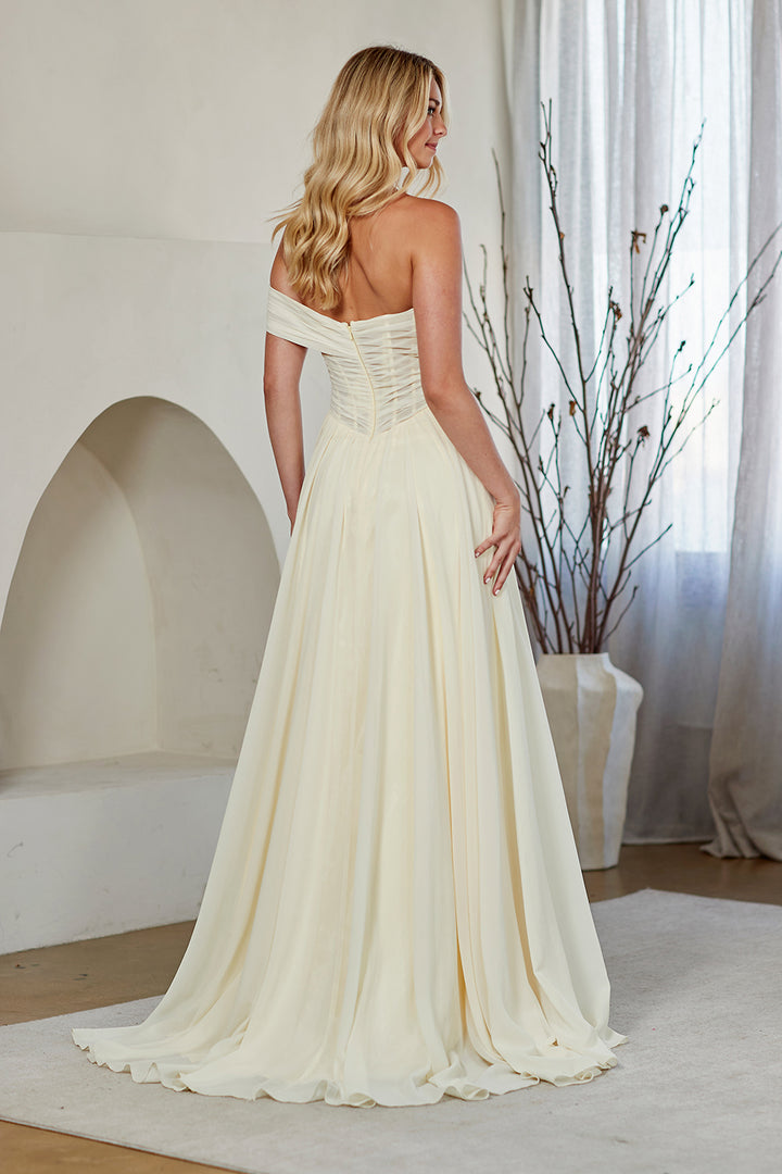 One Shoulder A-line Gown by Amelia Couture 9097