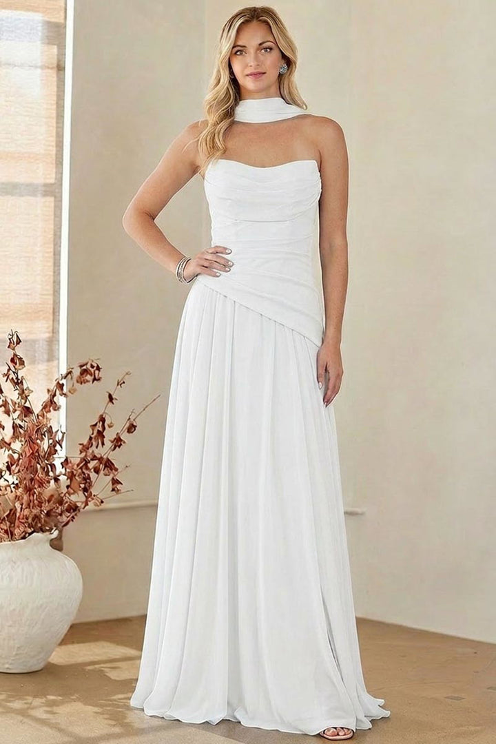 Strapless Scarf A-line Gown by Amelia Couture 6133