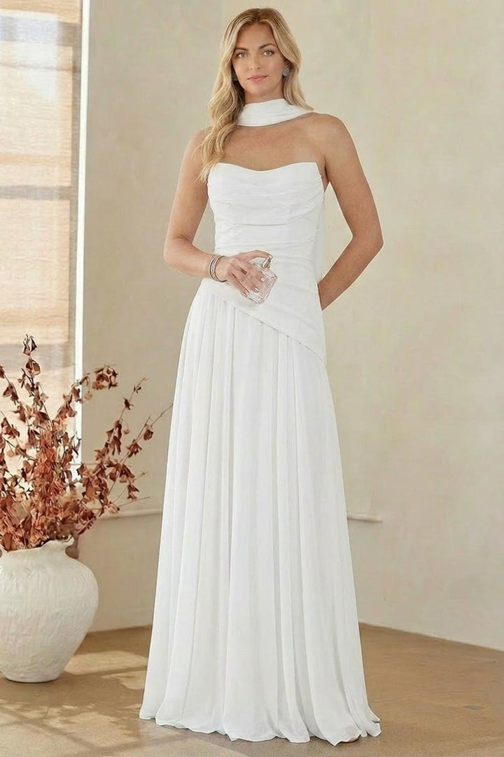 Strapless Scarf A-line Gown by Amelia Couture 6133