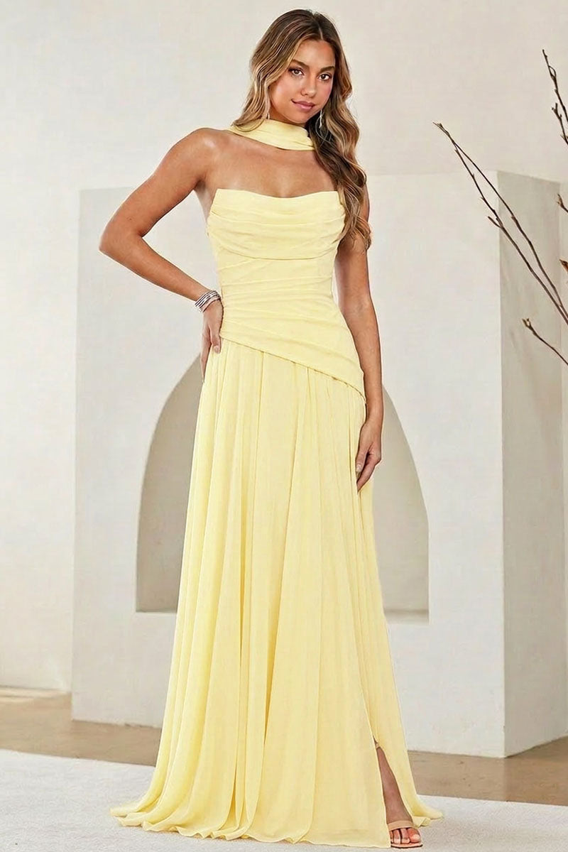 Strapless Scarf A-line Gown by Amelia Couture 6133