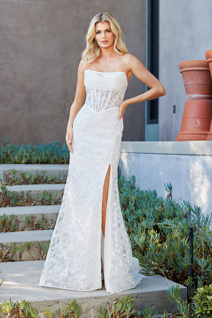 Applique Strapless Bridal Gown by Amelia Couture 7097