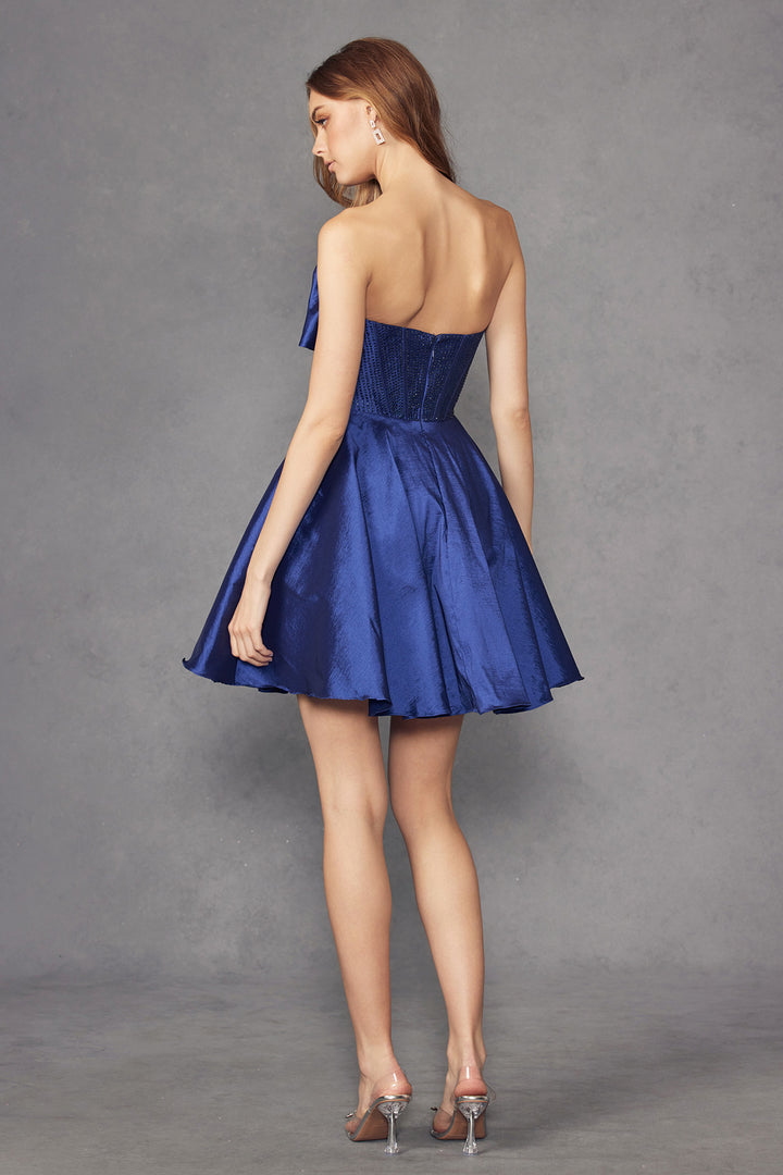 Short Strapless Bow Dress by Juliet JT961A