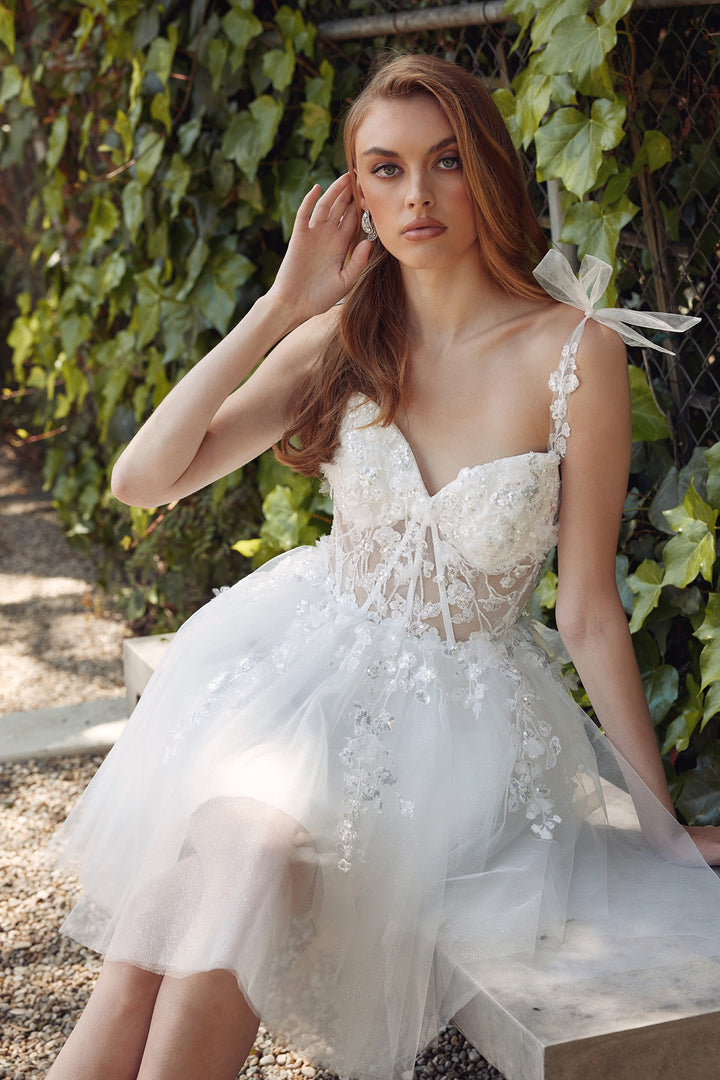 Applique Short Sleeveless Dress by Juliet JT972LW