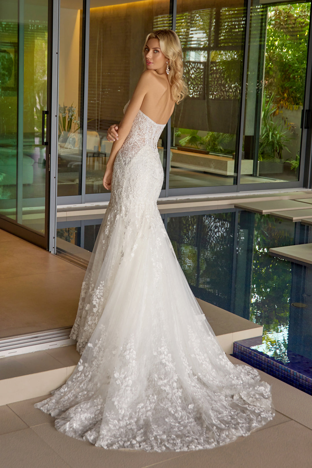 Lace Strapless Bridal Mermaid Gown by Juliet JT2666SW
