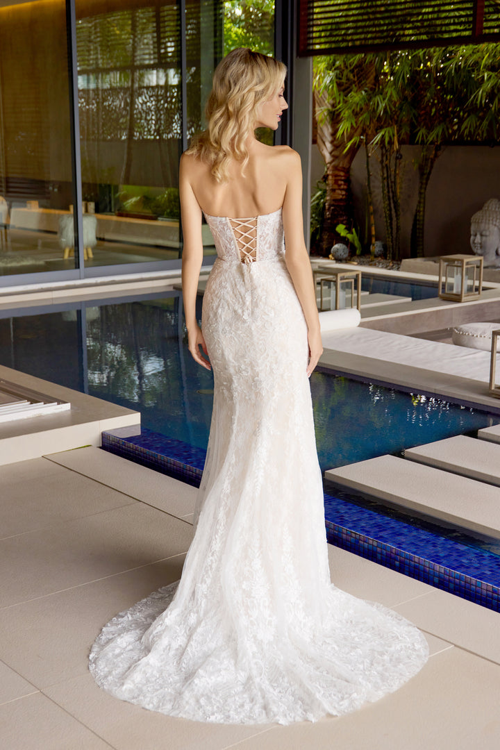 Lace Strapless Bridal Mermaid Gown by Juliet JT2667SW