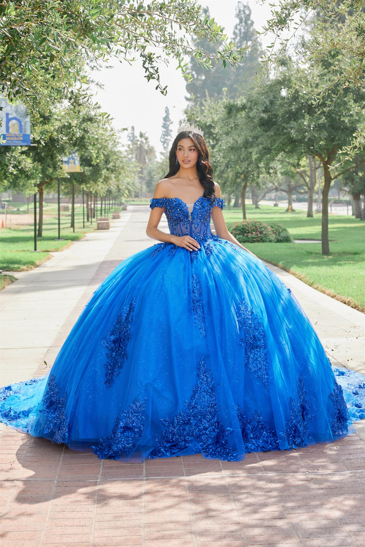 Applique Off Shoulder Ball Gown by Juliet JT1505J