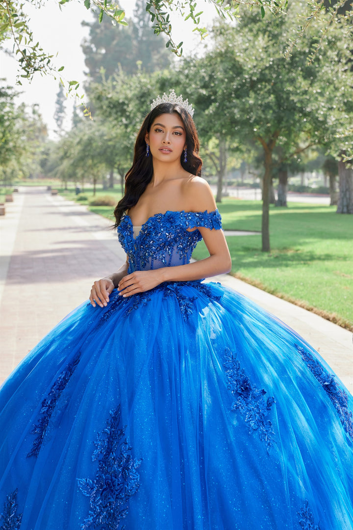 Applique Off Shoulder Ball Gown by Juliet JT1505J