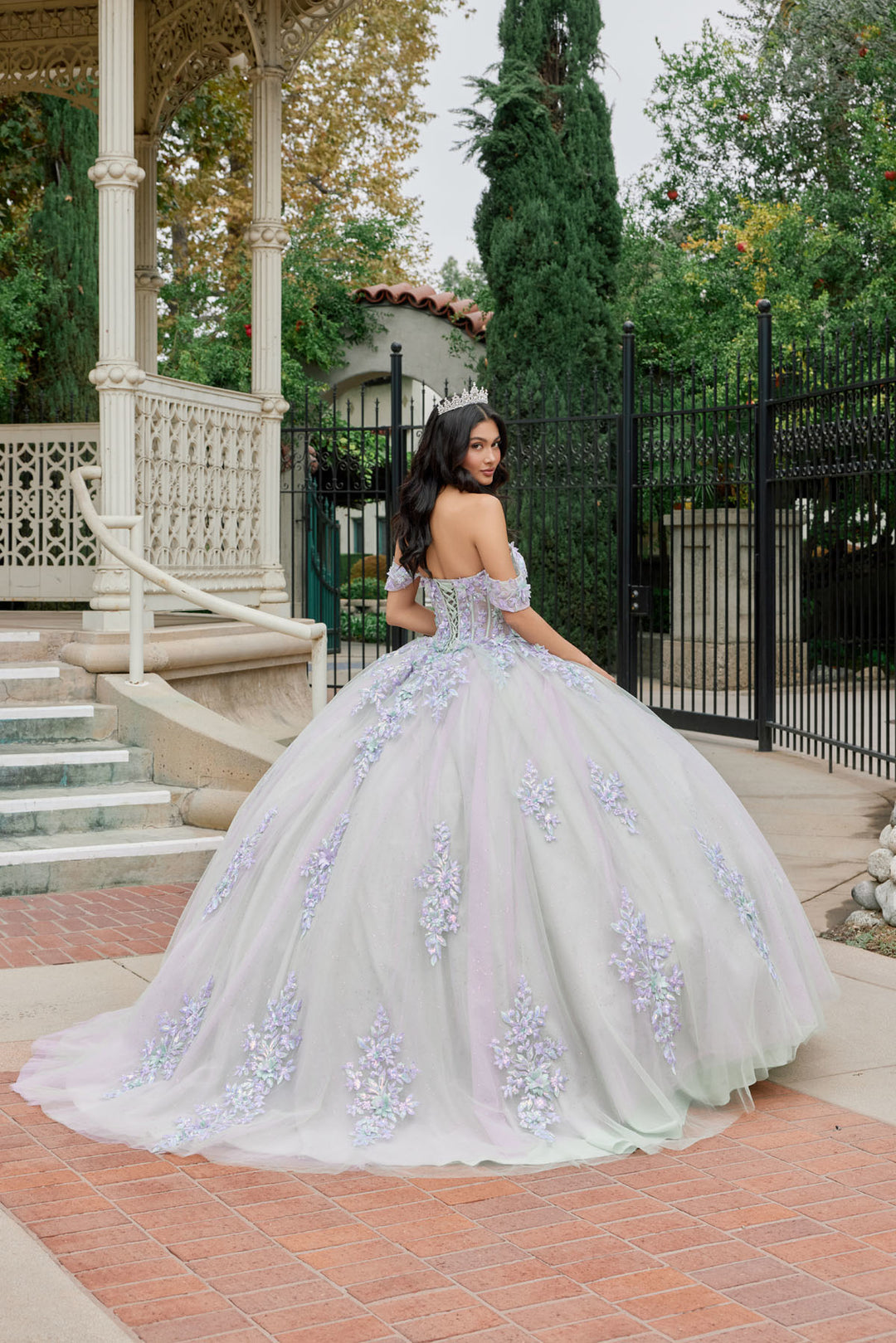 Applique Off Shoulder Ball Gown by Juliet JT1479J