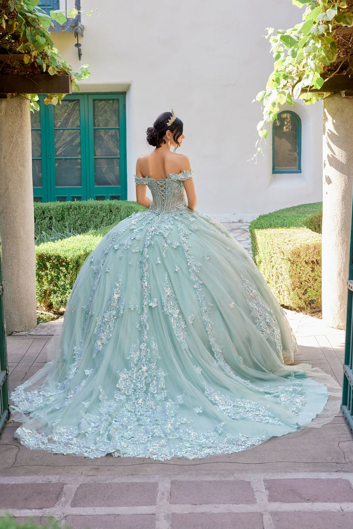 Applique Off Shoulder Ball Gown by Juliet JT1485J