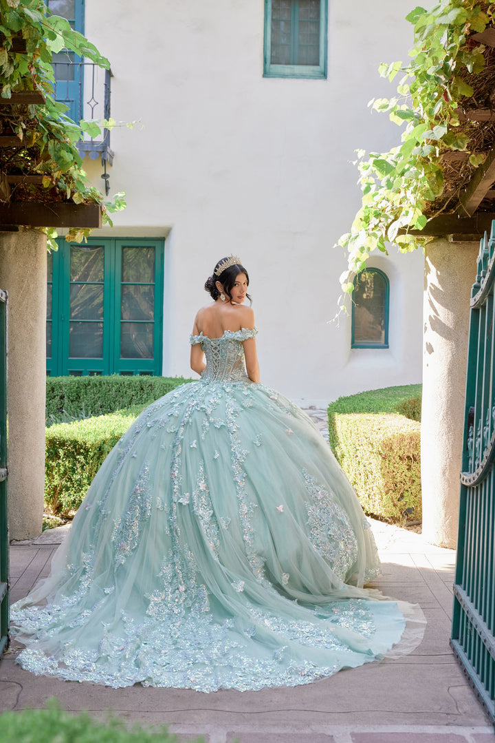 Applique Off Shoulder Ball Gown by Juliet JT1485J