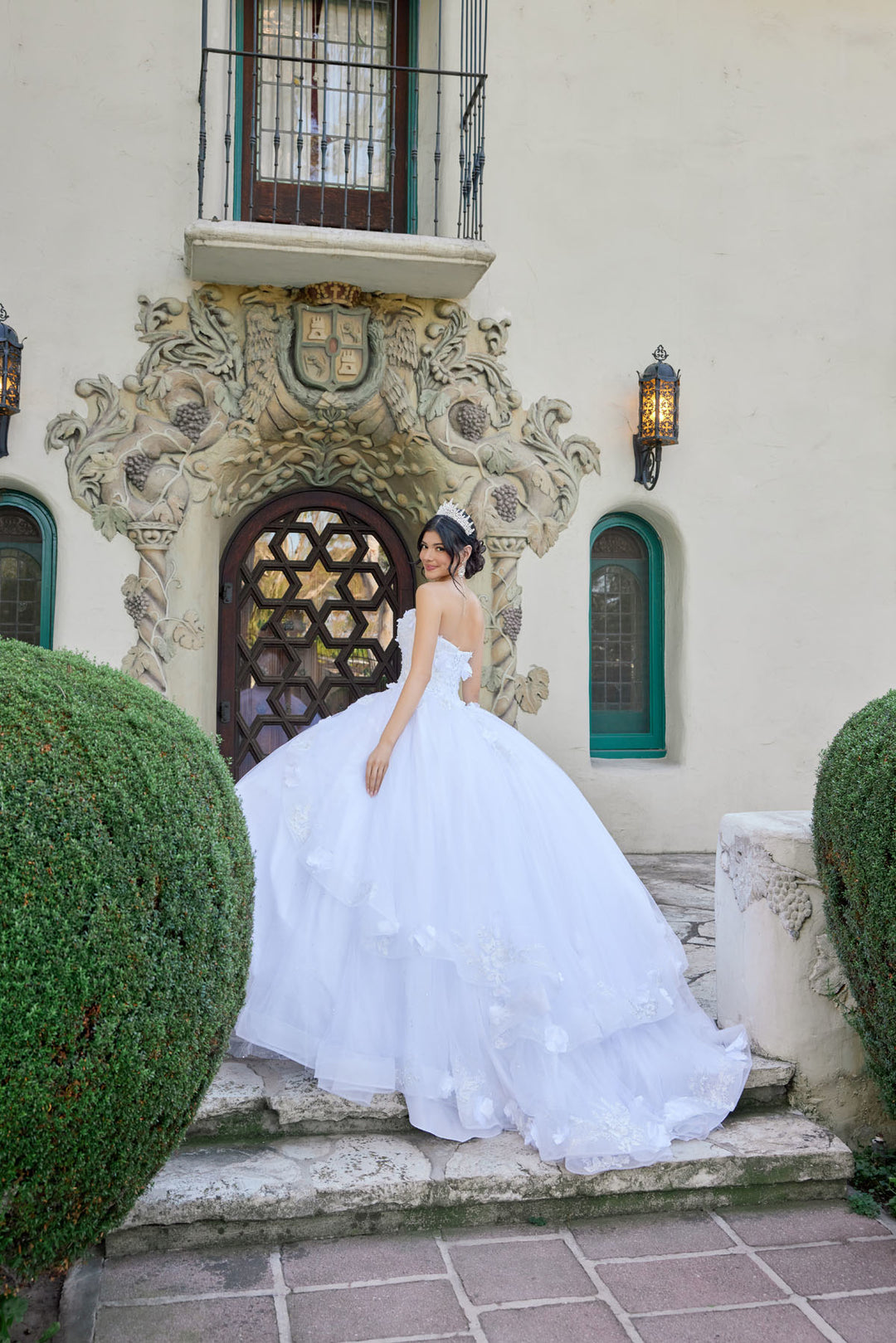 3D Floral Strapless Ball Gown by Juliet JT1495HW