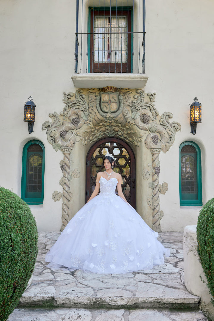 3D Floral Strapless Ball Gown by Juliet JT1495HW