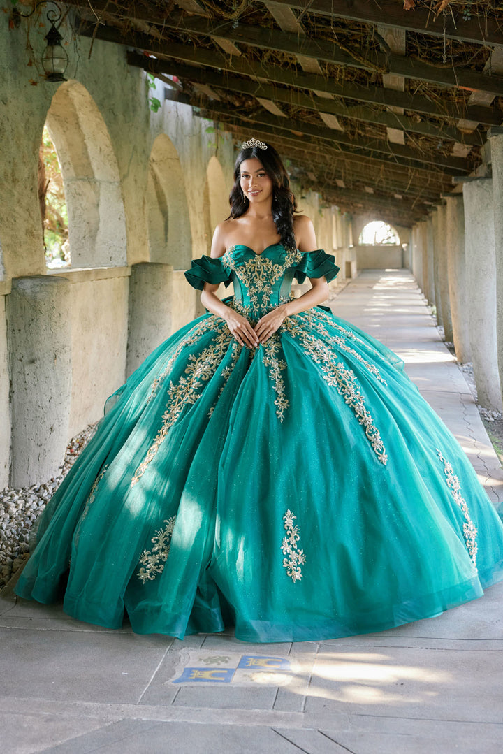 Applique Off Shoulder Ball Gown by Juliet JT1504J