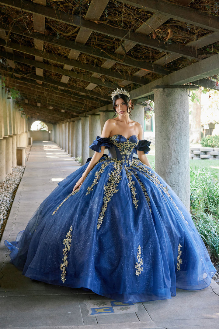 Applique Off Shoulder Ball Gown by Juliet JT1504J