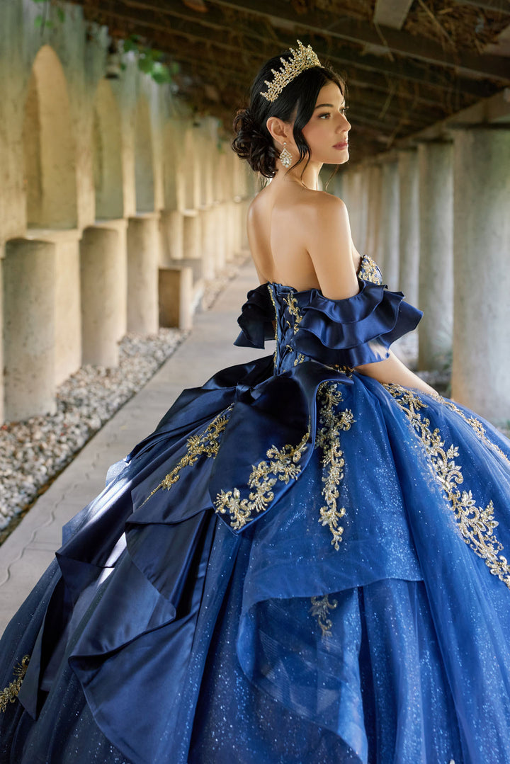 Applique Off Shoulder Ball Gown by Juliet JT1504J