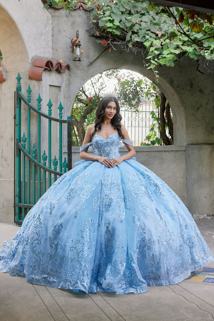 Embellished Off Shoulder Ball Gown by Juliet JT1510H