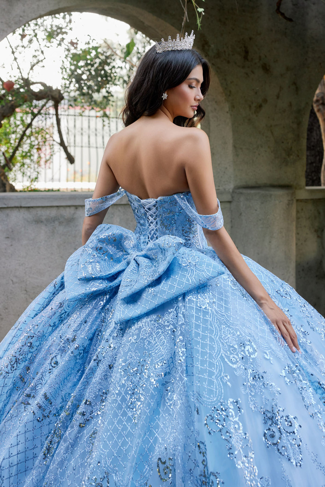 Embellished Off Shoulder Ball Gown by Juliet JT1510H