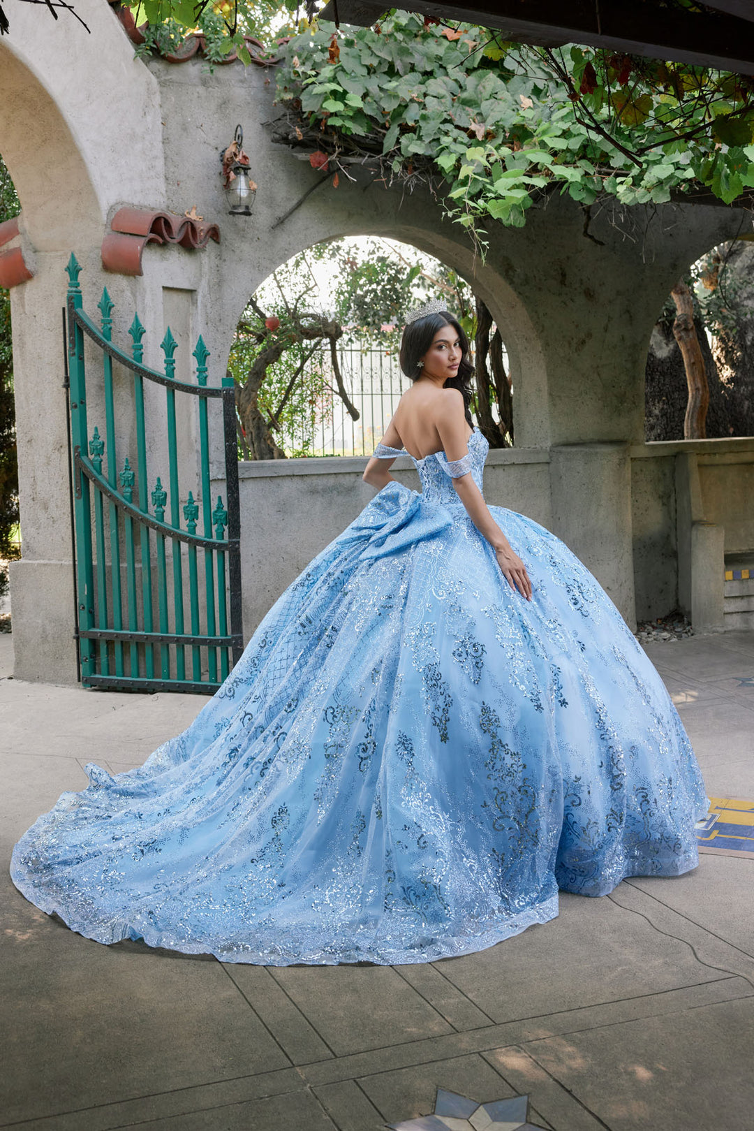 Embellished Off Shoulder Ball Gown by Juliet JT1510H