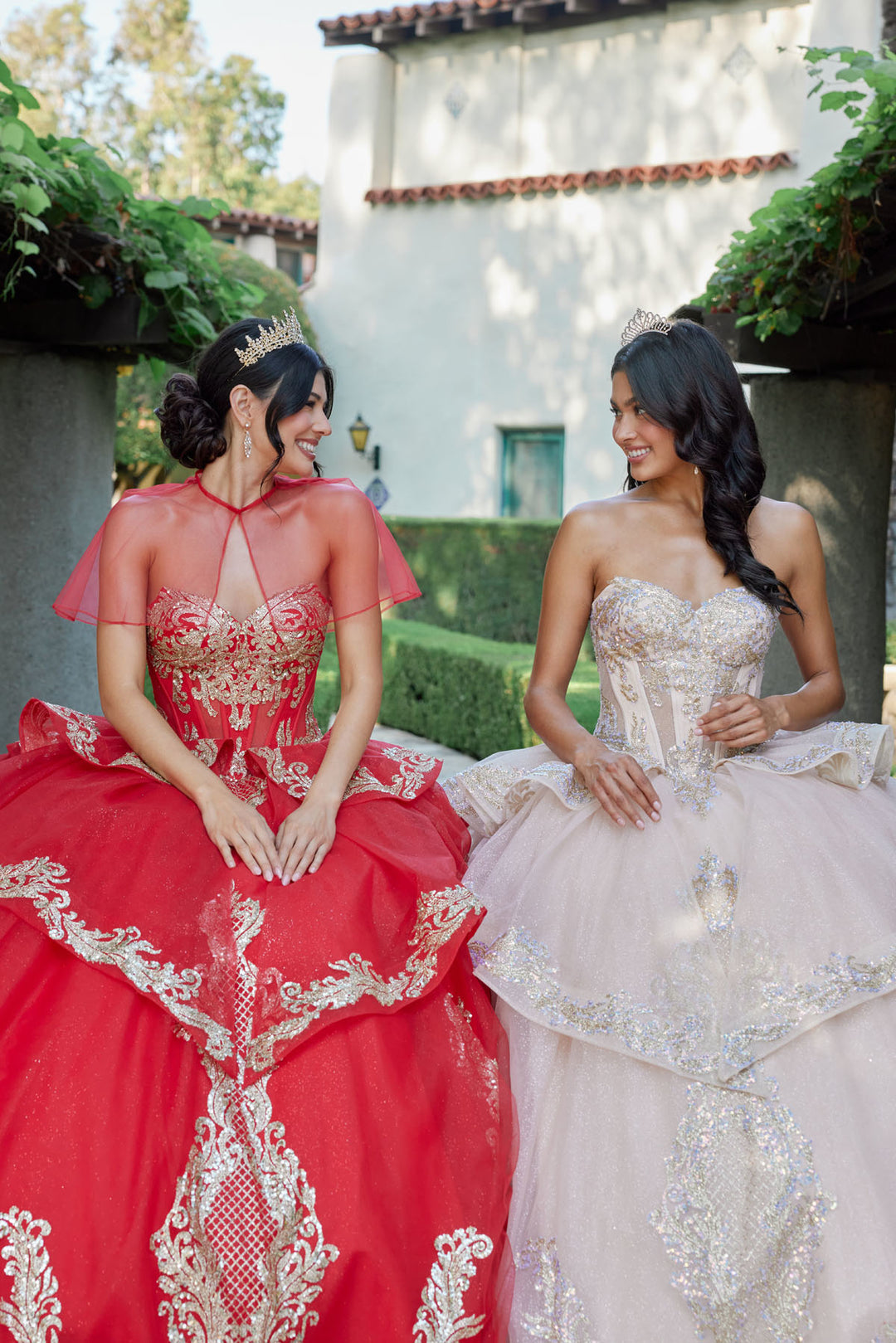 Applique Strapless Layered Ball Gown by Juliet JT1511H