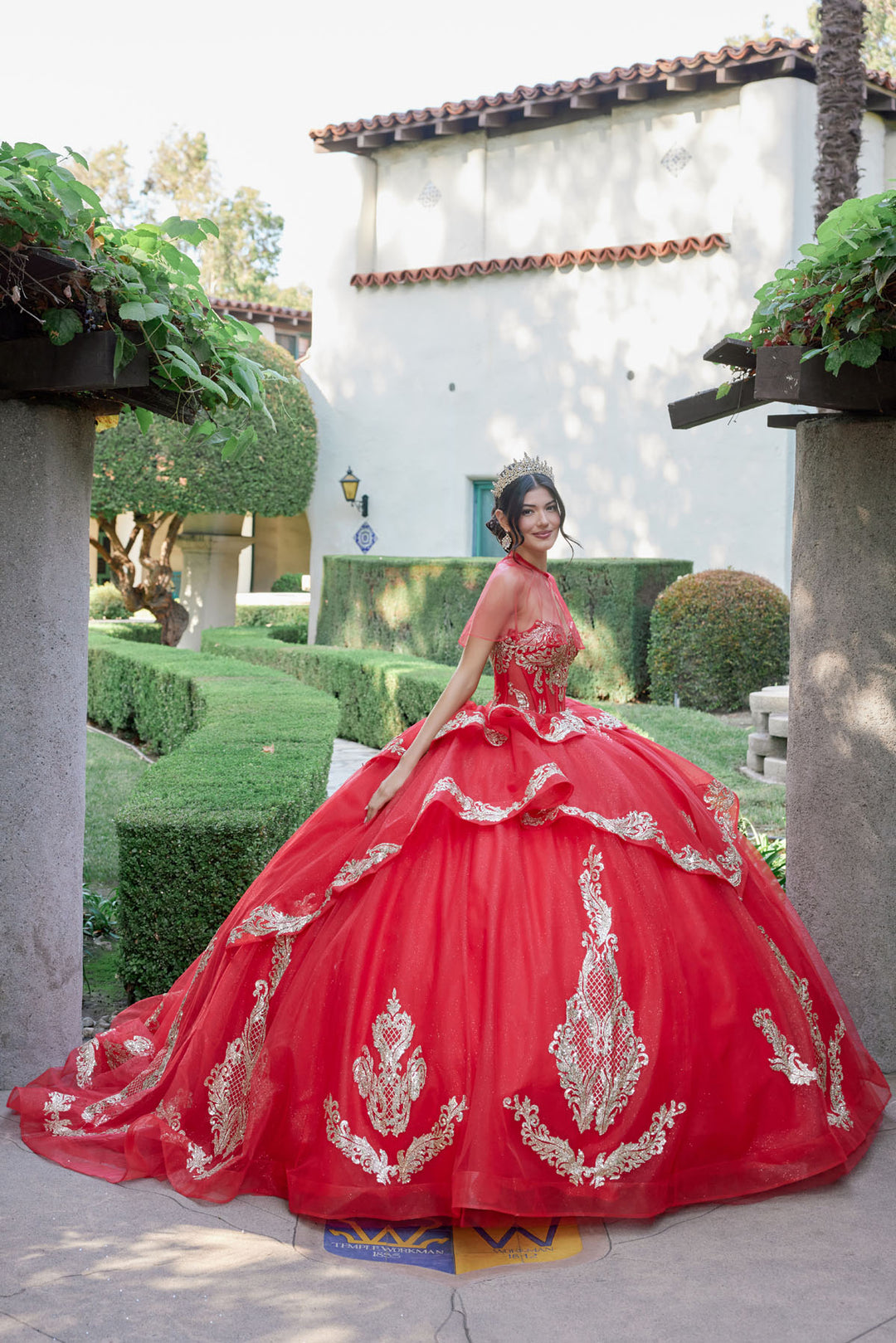 Applique Strapless Layered Ball Gown by Juliet JT1511H